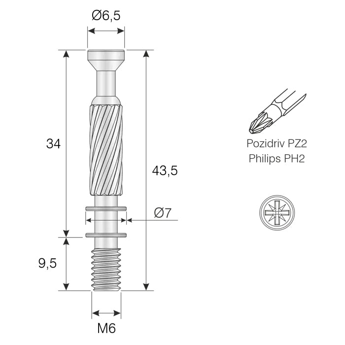 MSFIX Bolt M6 with Double Washer