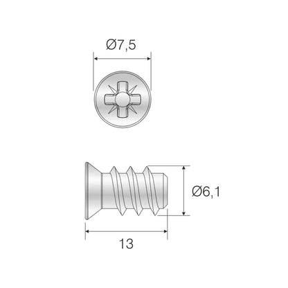 Ø5mm for Hole Countersunk Rail Screw