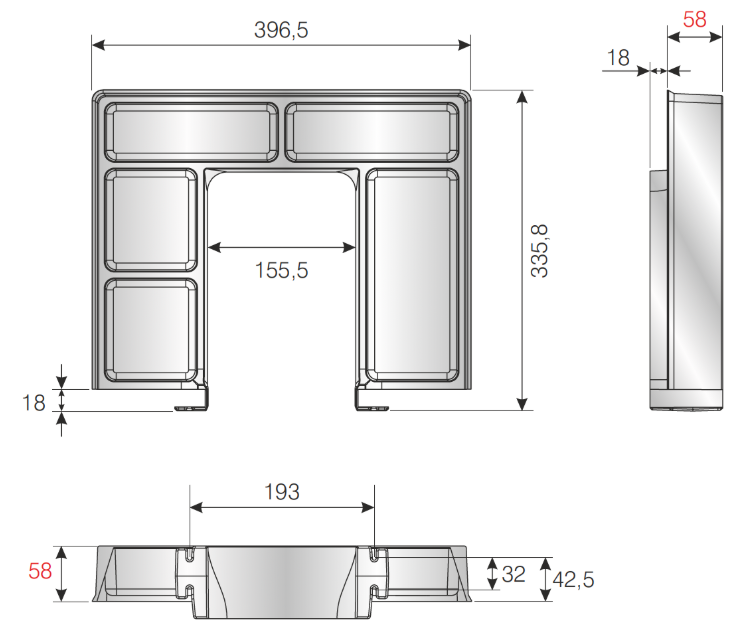 Siphon Cover with Dividers