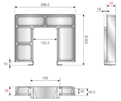 Siphon Cover with Dividers