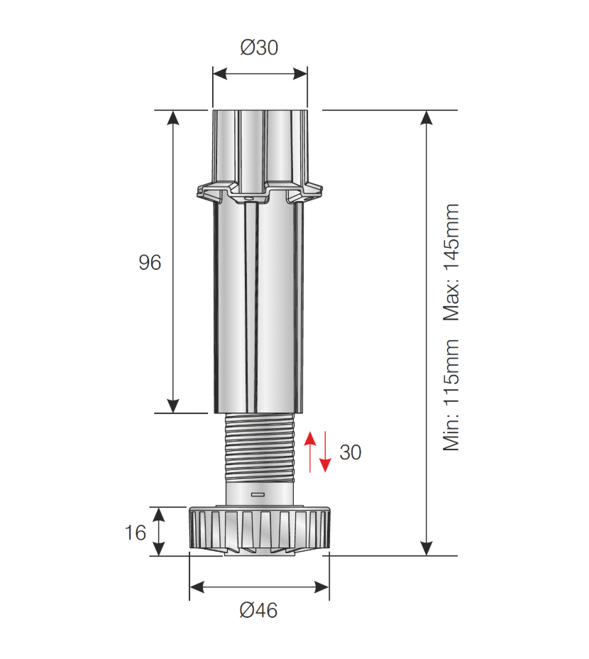 Hector Foot and Shaft Section 120mm