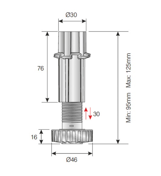 Hector Foot and Shaft Section 100 mm