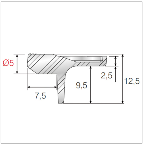 Trend Shelf Support Ø5mm for Glass