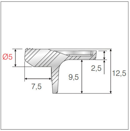 Trend Shelf Support Ø5mm for Glass