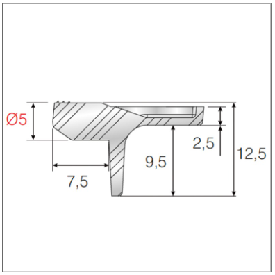 Trend Shelf Support Ø5mm for Wood