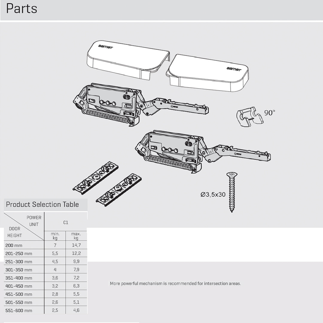 Solo Mech Hingeless Single Lift-up Door Mechanism